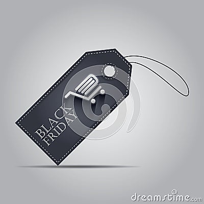 Black Friday sales shopping price tag. Eps10 Vector Illustration