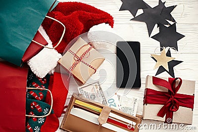 Black Friday sale. Christmas shopping and seasonal sale. Credi Stock Photo