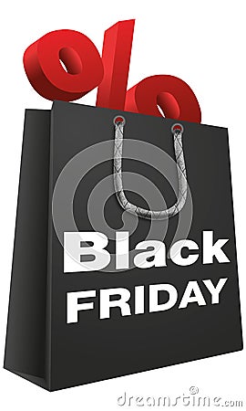 Black Friday Shopping Bag Stock Photo