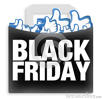 Black Friday Shopping Likes Cartoon Illustration