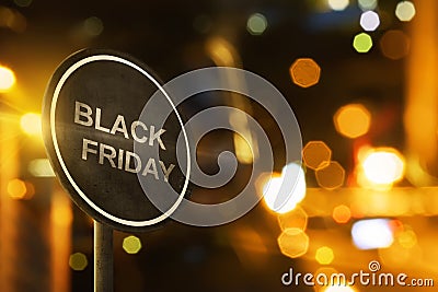 Black Friday sign with blur lighting Stock Photo