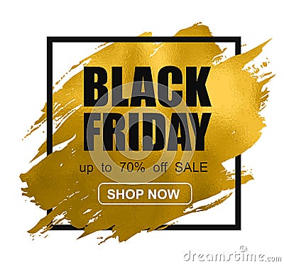 Black friday super sale golden baner concept - vector Vector Illustration