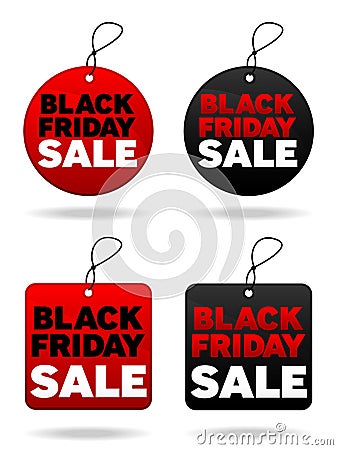 Black Friday Tags Vector Illustration