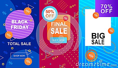 Black Friday Total Sale. Big Sale 70 Percent. Vector Illustration