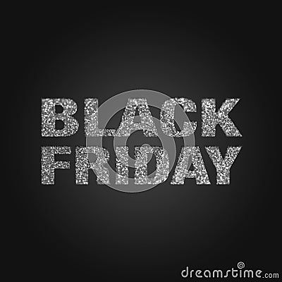 Black friday and black week with silver glimmer background Stock Photo