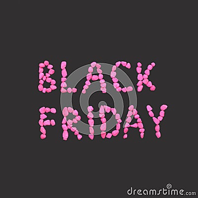 Black Friday words written with neon pink stones Stock Photo