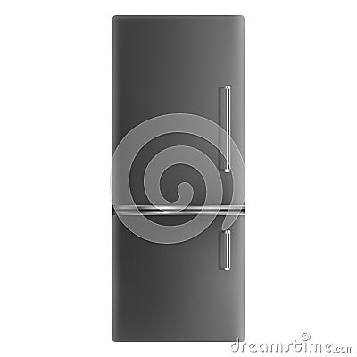 Black fridge icon, realistic style Vector Illustration