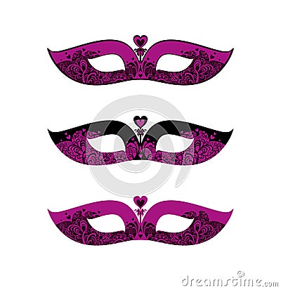 Black and Fuchsia masks. Stock Photo