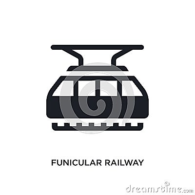 black funicular railway isolated vector icon. simple element illustration from transportation concept vector icons. funicular Vector Illustration