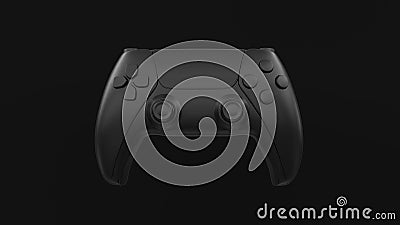 Black game controller on a black background. Gamepad for game console Stock Photo