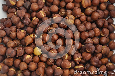 Black garbanzo beans or chickpeas cooked Stock Photo