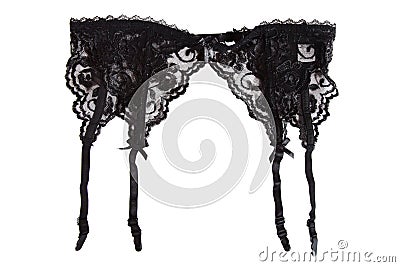 Black garter belt isolated Stock Photo