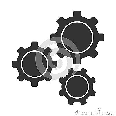 Black gear icon . Web settings symbol . Cog whell vector Vector Illustration