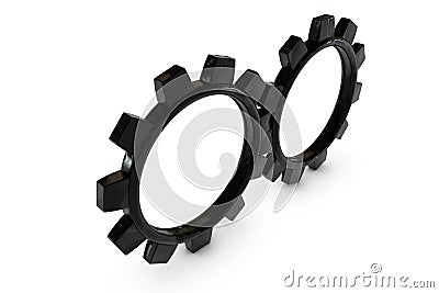 Black Gears Stock Photo