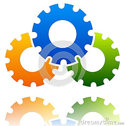 Black gearwheel, gear symbol. Maintenance, repair, settings Vector Illustration