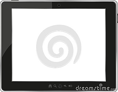 Black generic tablet pc on white background Vector Illustration