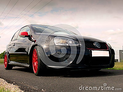 Black German Sportscar Stock Photo