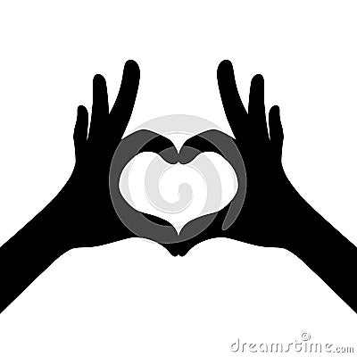 Black girl hands making heart Vector Illustration