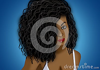 Black girl illustration for use with content creation Cartoon Illustration