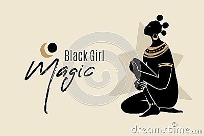 Black Girl Magic Banner Template Vector Illustration