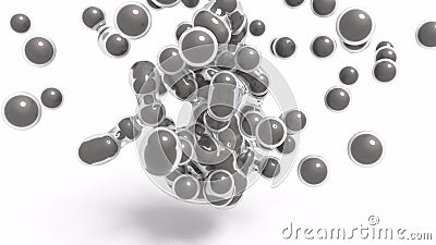 Black glass metaballs 3d Stock Photo