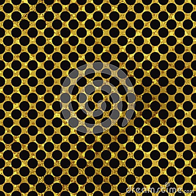 Black and gold pattern. Abstract polka dot background. Vector Illustration