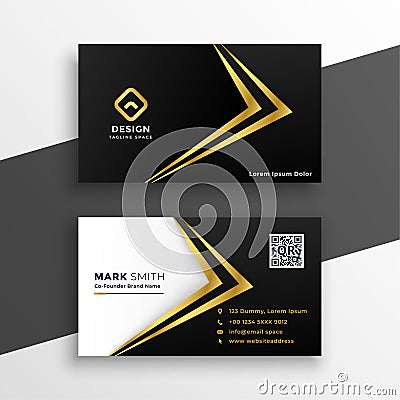 Black and gold premium luxury business card design Vector Illustration