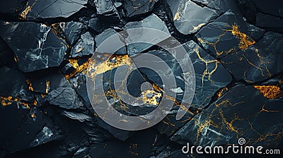 A black and gold rock background Stock Photo