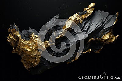 a black and gold rock Stock Photo