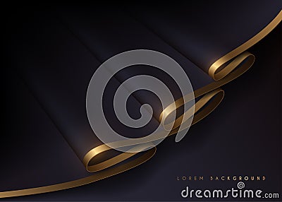 Black and gold silk background Cartoon Illustration