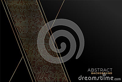 Black and gold stylish pattern in geometric shapes Vector Illustration