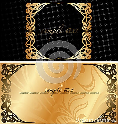 Black And Golden Cover Background. Vector Illustration