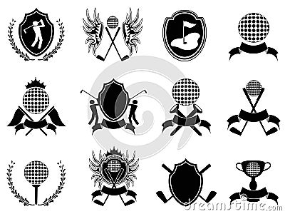 Black golf insignia Vector Illustration
