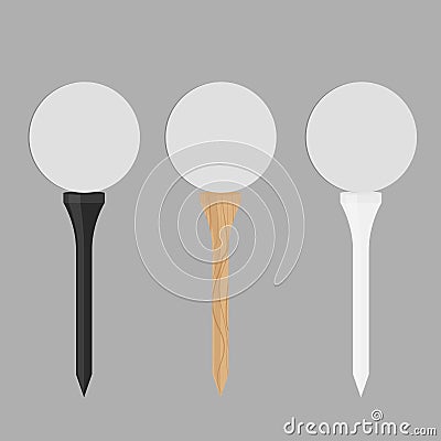 Black golf tees Vector Illustration