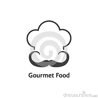 Black gourmet food logo Vector Illustration