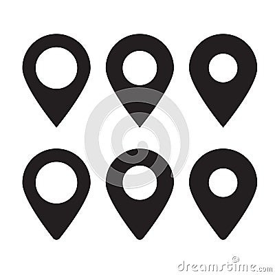 Black GPS Point, Map pin icon Vector Illustration