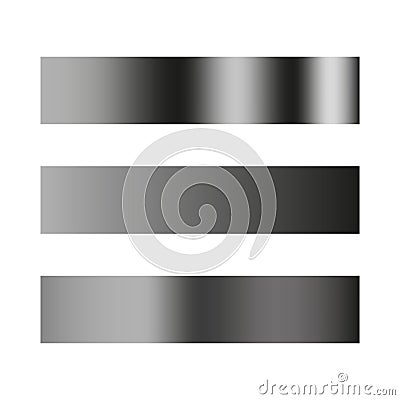 Black gradient bars. Horizontal vector elements. Smooth grayscale transition. Abstract design strips. Vector Illustration