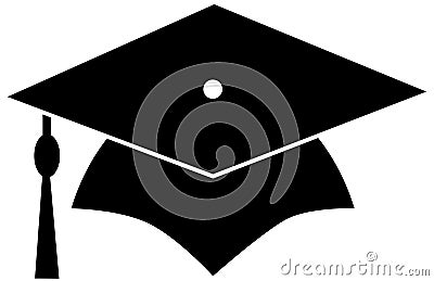 Black Graduation Hat Stock Photo