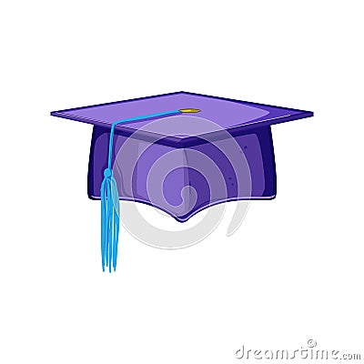 black graduation hat cartoon vector illustration Vector Illustration