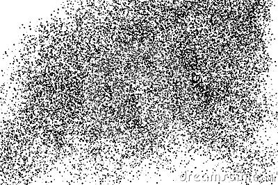 Black grainy texture isolated on white background. Vector Illustration