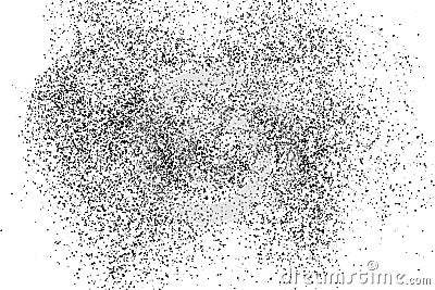 Black grainy texture isolated on white background. Vector Illustration