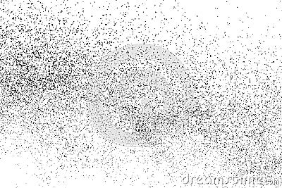 Black grainy texture isolated on white. Vector Illustration