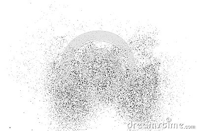 Black grainy texture isolated on white. Vector Illustration