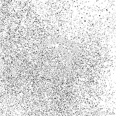 Black grainy texture isolated on white. Vector Illustration