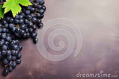 Black grapes banner. Generate Ai Stock Photo