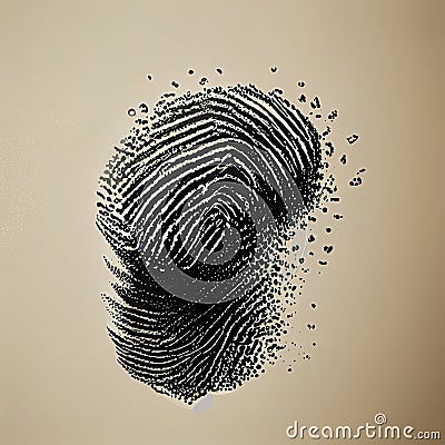 Black graphic human fingerprint. Finger print. Unique imprint image. AI-generated Stock Photo