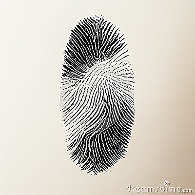 Black graphic human fingerprint. Unique imprint image. Graphic black and white illustration. AI-generated Cartoon Illustration