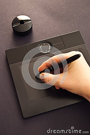 Black graphic tablet Stock Photo