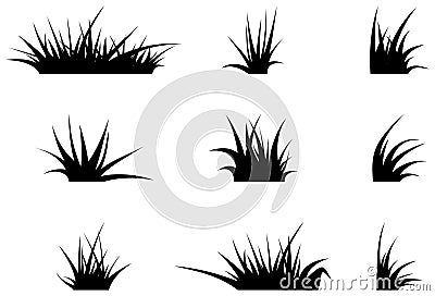 Black grass silhouette set Vector Illustration