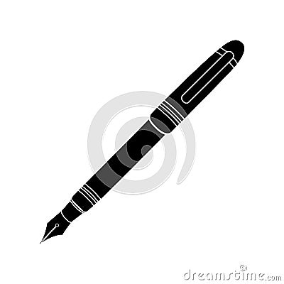 black with gray contour ballpoint icon Stock Photo